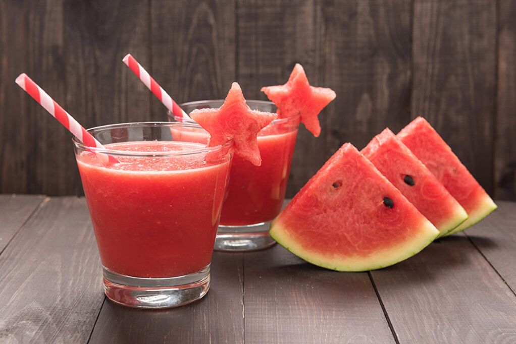 Fresh watermelon with watermelon slices - delicious food to lose weight